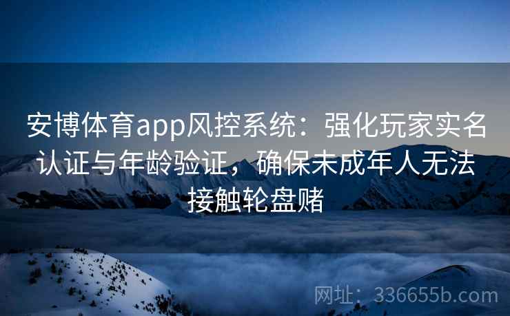 安博体育app风控系统：强化玩家实名认证与年龄验证，确保未成年人无法接触轮盘赌